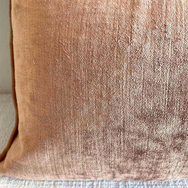 Culvre French Velvet Lumbar Pillow With Insert For Sale - Image 4 of 5