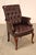 Queen Anne Hancock & Moore Pair of Tufted Leather and Mahogany Armchairs For Sale - Image 3 of 18