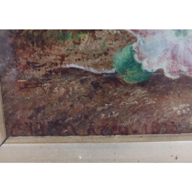 American American Outdoor Still Life Painting - Oil on Board, 1873 For Sale - Image 3 of 5