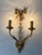 Hollywood Regency Italian Gilt Metal and Glass Two-Light Wall Sconce with Bow by Banci Firenze, 1970s For Sale - Image 3 of 15