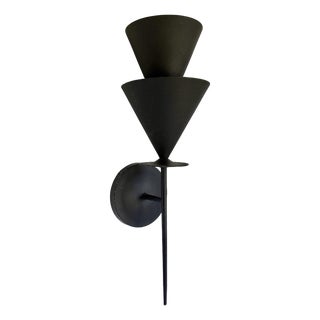 Visual Comfort “Cornet” Sconce by Christiane Lemieux, Black Double Cone Wall Light For Sale
