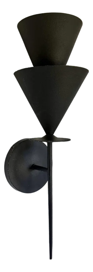 Visual Comfort “Cornet” Sconce by Christiane Lemieux, Black Double Cone Wall Light