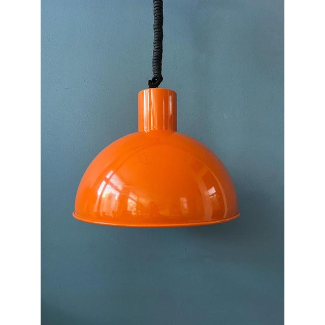 Orange Enamel Pendant Lamp by Joe Hammerborg for Fog & Morup For Sale - Image 12 of 13