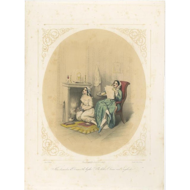 Bülow, Set of Three Romantic Courtship & Social Satire, 1850, Lithograph For Sale - Image 5 of 14
