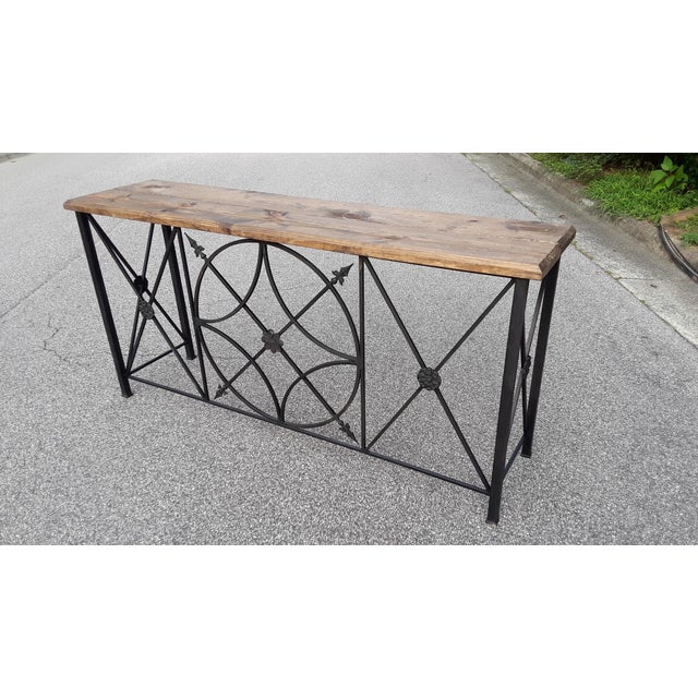Contemporary Neoclassical Handmade Iron Console For Sale - Image 3 of 6