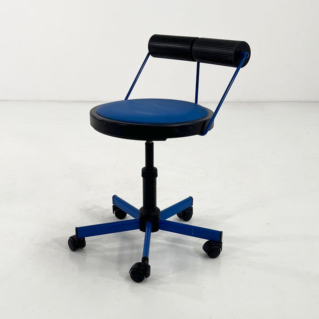 Adjustable Blue Desk Chair from Bieffeplast, 1980s For Sale - Image 10 of 11