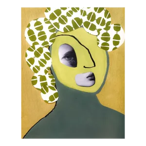 "Running Late" Original Mixed-Media Collage on Paper by Zac Woodiel