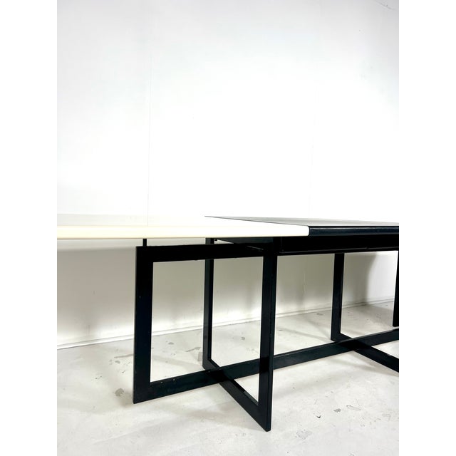 Mid-Century Black Leather Desk by Francesco Soro for ICF, Italy, 1970s For Sale - Image 4 of 9