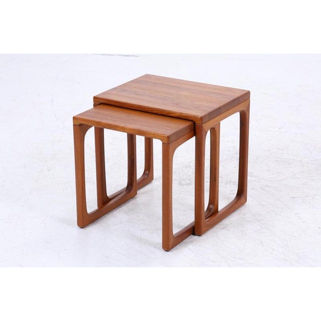 Mid-Century Danish Square Wooden Nesting Tables, 1960s, Set of 2 For Sale - Image 11 of 12