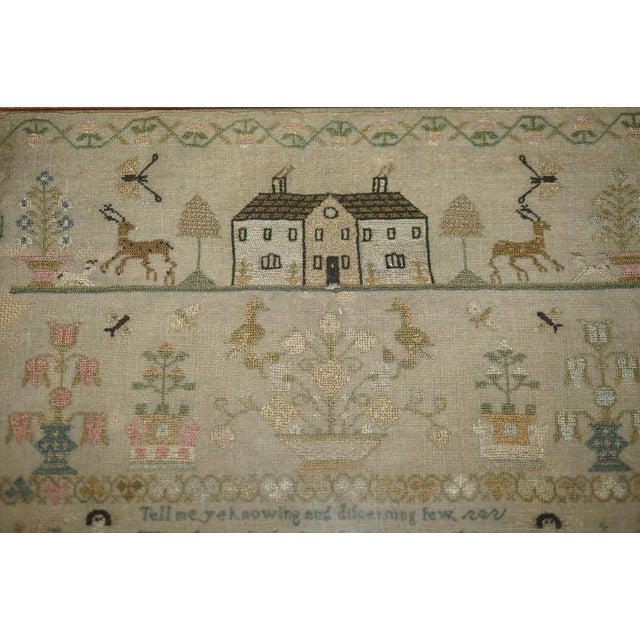Antique George III Pictorial Friendship Sampler, 1798 For Sale - Image 6 of 17