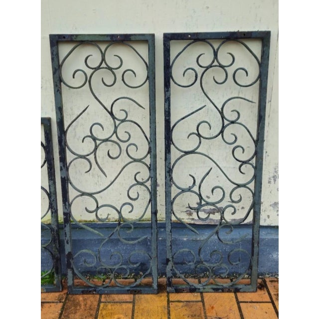 Antique Decorative Wrought Iron Panels, 1890s, Set of 4 For Sale - Image 5 of 9