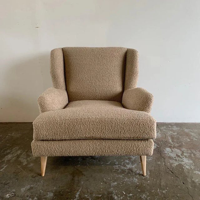 Mid Century Style Toast Wingback Chair For Sale - Image 9 of 13
