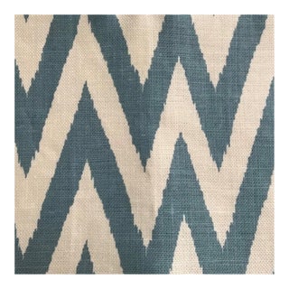 Authentic Quadrille Tashkent Small Scale, Windsor on Oyster Linen Fabric- 2 Large Remnant Pieces For Sale