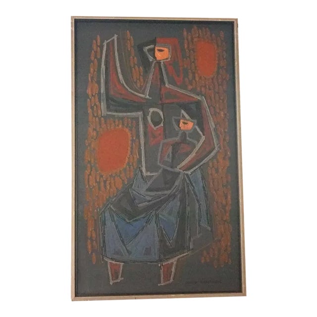 絵画 油絵　母と仔 Sandy・油絵・油彩・風景画・絵画・No.210912-003・梱包サイズ