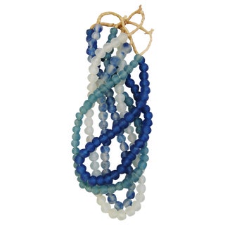 Blues & Ice Glass Bead Strands - Set of 4 For Sale