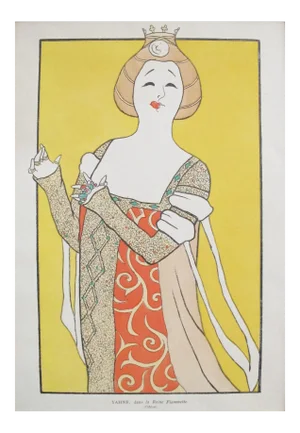 1899 Vintage Cappiello Pochoir of Yahne as Queen