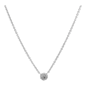 18k(750) White Gold Natural Diamond Pendant Necklace With Chain