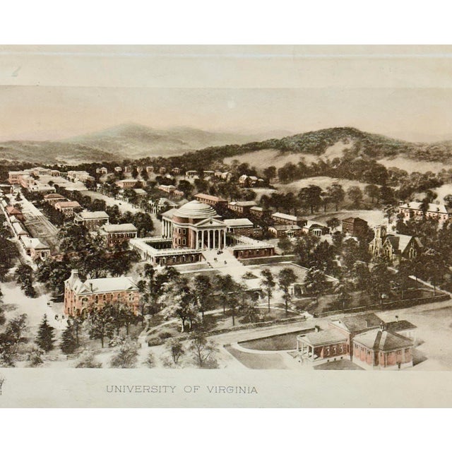University of Virginia (Uva), Charlottesville After Richard Rummell, c.1913 — Hand-Colored Print For Sale - Image 4 of 4