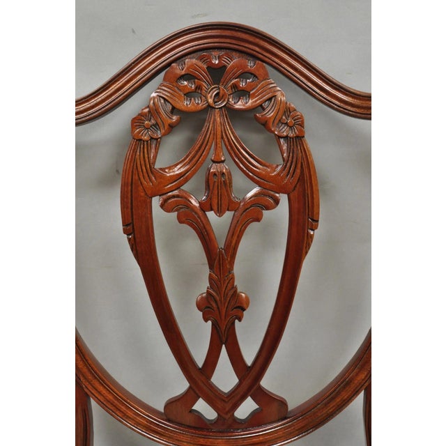 Mid 20th Century Vintage Sheraton Federal Mahogany Shield Back Dining Room Chairs - Set of 6 For Sale - Image 5 of 16