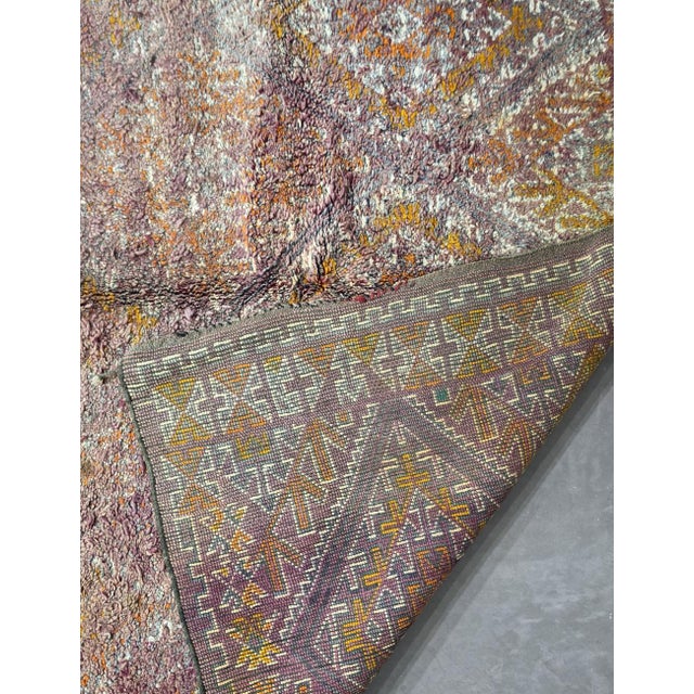 1980s Vintage Purple Moroccan Rug - 10.6 X 6.5 Ft For Sale - Image 5 of 9