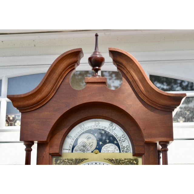 Hermle Alexandria Grandfather Clock Cherry Wood Moon Phase Westminster Chime For Sale In Philadelphia - Image 6 of 15
