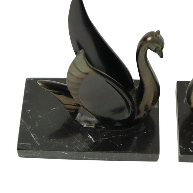 French Art Deco Swan Bookends, 1930s, Set of 2 For Sale - Image 18 of 18