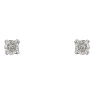 0.12 Ct Genuine Diamond Classic Prong Set Solitaire Stud Earrings G Color Si1 Clarity - A Pair For Sale