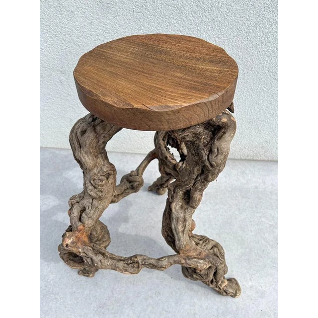 Wood Vintage Grape Vine Wood Branch Bar with Stool, 1960s, Set of 2 For Sale - Image 7 of 18