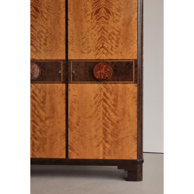 Brown Swedish Grace Birchwood Cabinet by Otto Schulz for Boet, Gothenburg, 1930s For Sale - Image 8 of 18