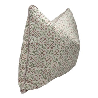 G P & J Baker Grantly in Pink and Green Decorative Pillow Cover For Sale