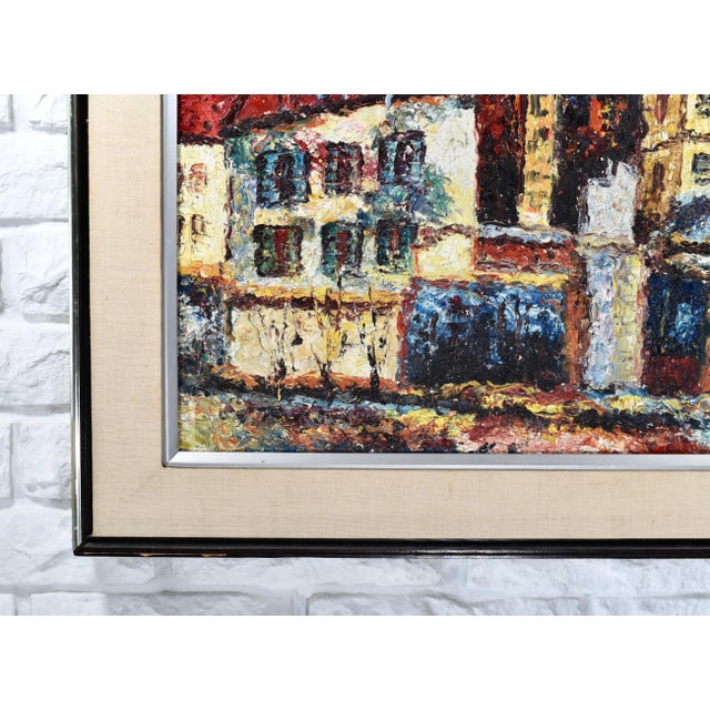1960s Expressionist European Cityscape Oil Painting, Framed For Sale In Tampa - Image 6 of 9
