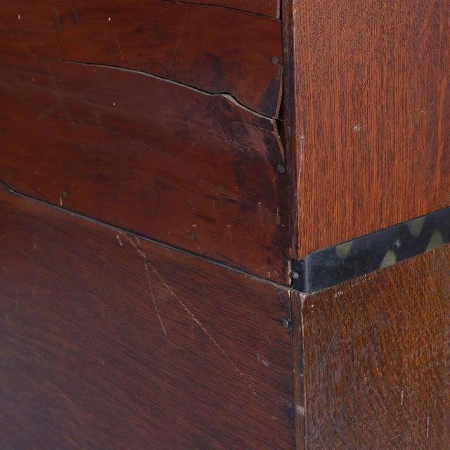 Antique Globe Wernicke Arts & Crafts Oak Five Stack Barrister Bookcase C1920 For Sale - Image 9 of 13