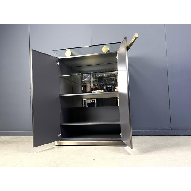 1980s Postmodern Bar Cabinet from Belgo Chrom / Dewulf Selection, 1980s For Sale - Image 5 of 14