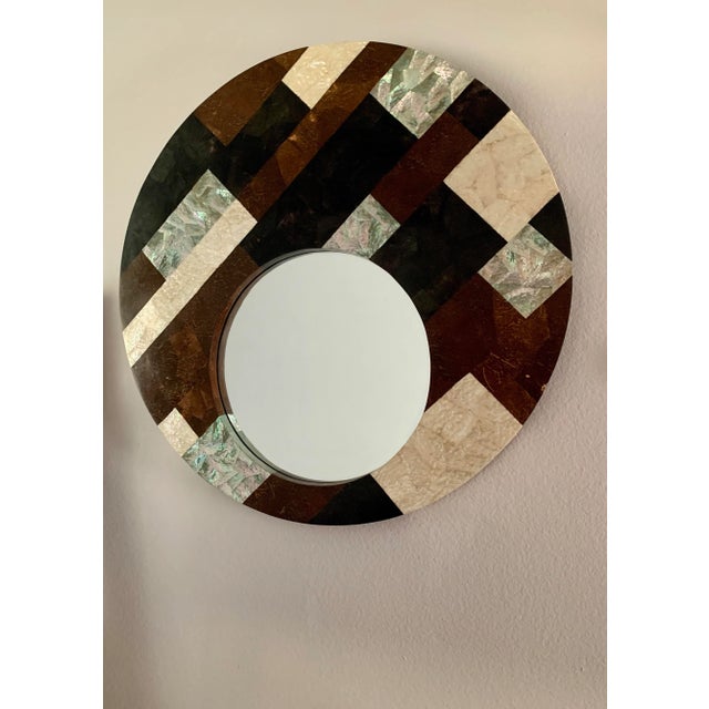 Reduced Modern Stone Round Wall Mirror - Shawna Stoney For Sale - Image 11 of 11