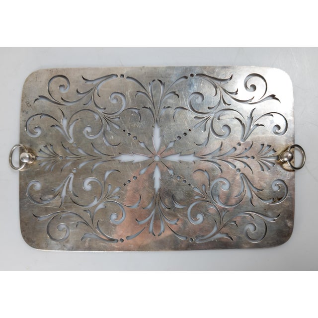 18th Century English George II Sterling Silver Pierced Dish Insert by Joseph Sanders For Sale - Image 9 of 14