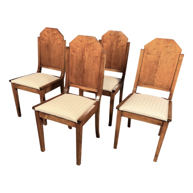 Art Deco Dining Room Chairs, 1930, Set of 4 For Sale