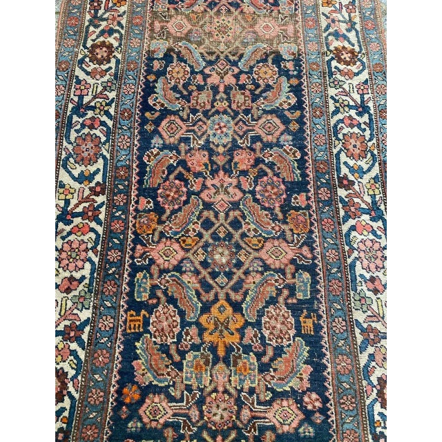Antique Bijar Hand-Knotted Wool Runner For Sale - Image 5 of 18