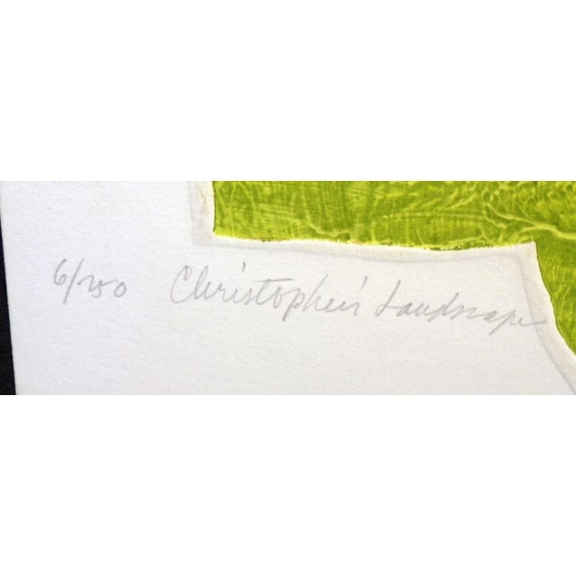 Peter Keefer "Christopher's Landscape" Signed Numbered Collagraph Fine Art Print For Sale - Image 4 of 4