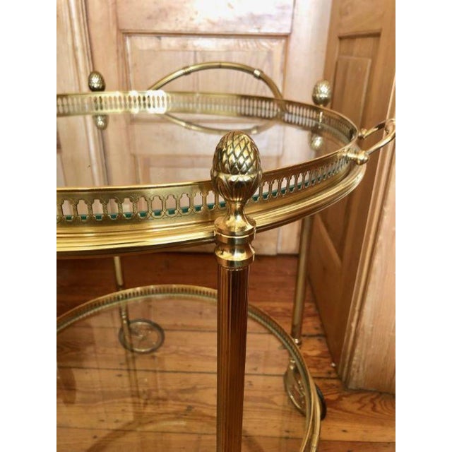 Gold Vintage Brass Serving Trolley, 1950s For Sale - Image 8 of 18