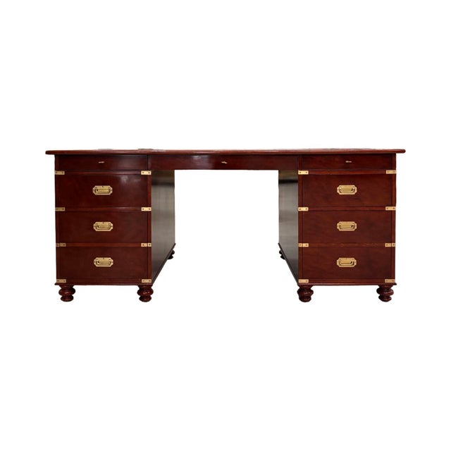 1990s 1990s Gorgeous Ralph Lauren Campaign Partners/Executive Desk For Sale - Image 5 of 7