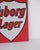 Tuborg Lager Enamel Sign with Royal Crown in Red and White For Sale - Image 3 of 8
