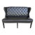 Arhaus Black Tufted Leather Settee For Sale