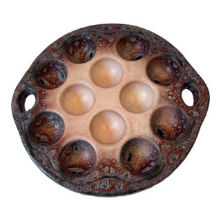 Vintage French Purple Escargot Plate For Sale