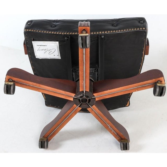 Late 20th Century Tufted Leather Executive Office Chair Traditional Chesterfield Style For Sale - Image 11 of 11