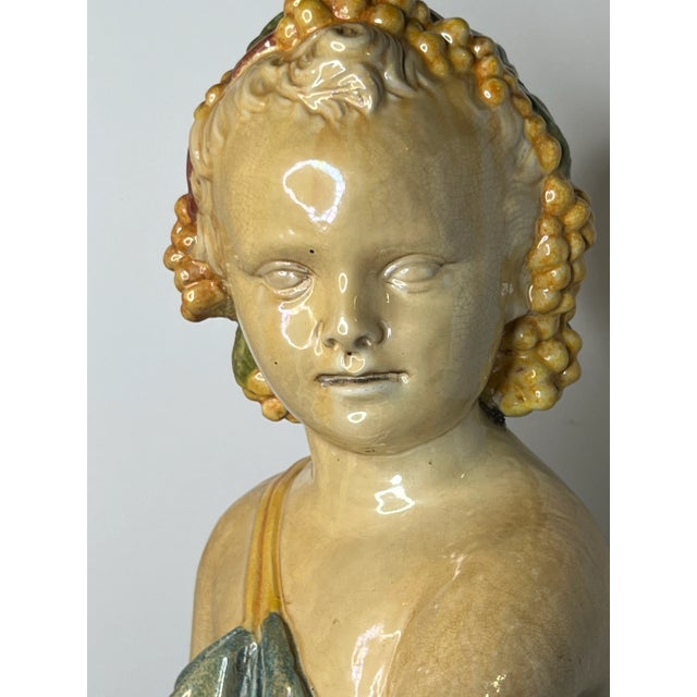 1950s Majestic Italy Della Robbia Four Season Statue For Sale - Image 5 of 12