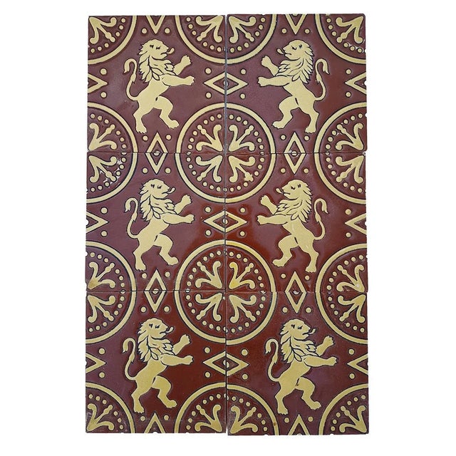 Antique Relief Tile Panel in the Style of J. Parentani, 1890s, Set of 9 For Sale - Image 5 of 10