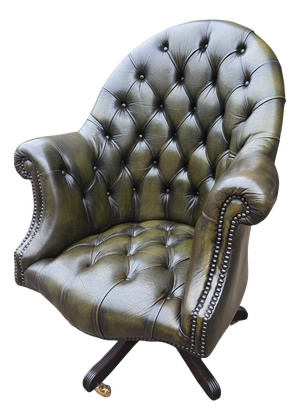 Leather Office Desk Chair, 1920s