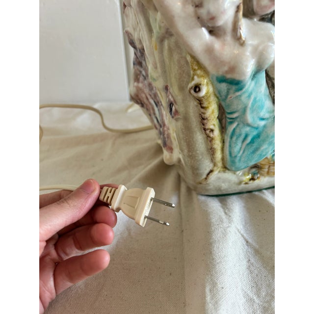 Ceramic Mid 20th Century Eugenio Pattarino Style Majolica Table Lamp For Sale - Image 7 of 15