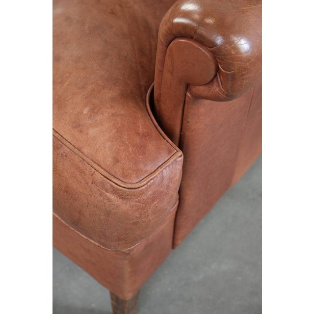 Wing Club Chair in Cowhide Leather For Sale - Image 10 of 14