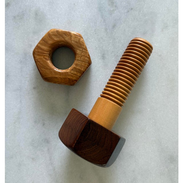 Wood Handmade Wooden Bolt and Nut Sculpture For Sale - Image 7 of 7